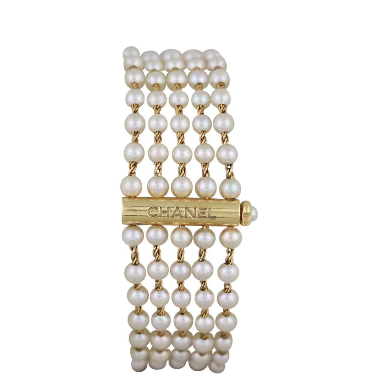Chanel Mademoiselle Akoya Pearl and Gold Watch Strap
