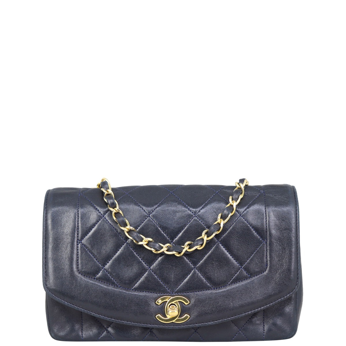 Chanel Diana Flap Bag Front with Strap