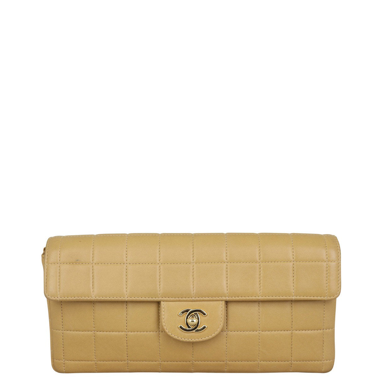 Chanel East-West Chocolate Bar Flap Bag Front