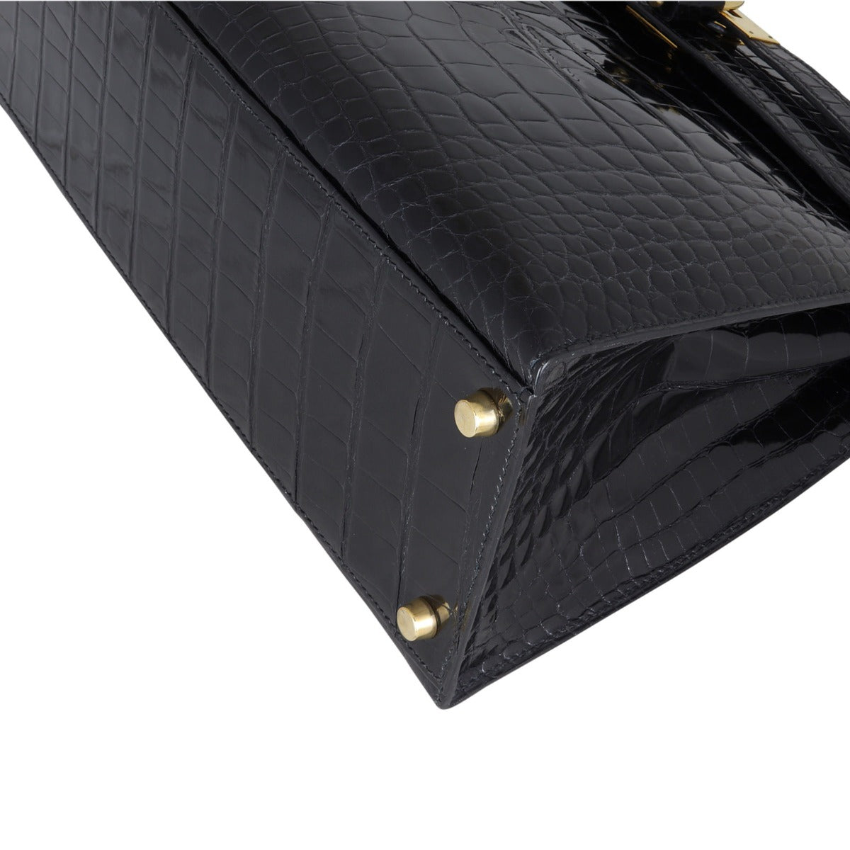 Hermes Kelly 32 Sellier Alligator Corner Closeup