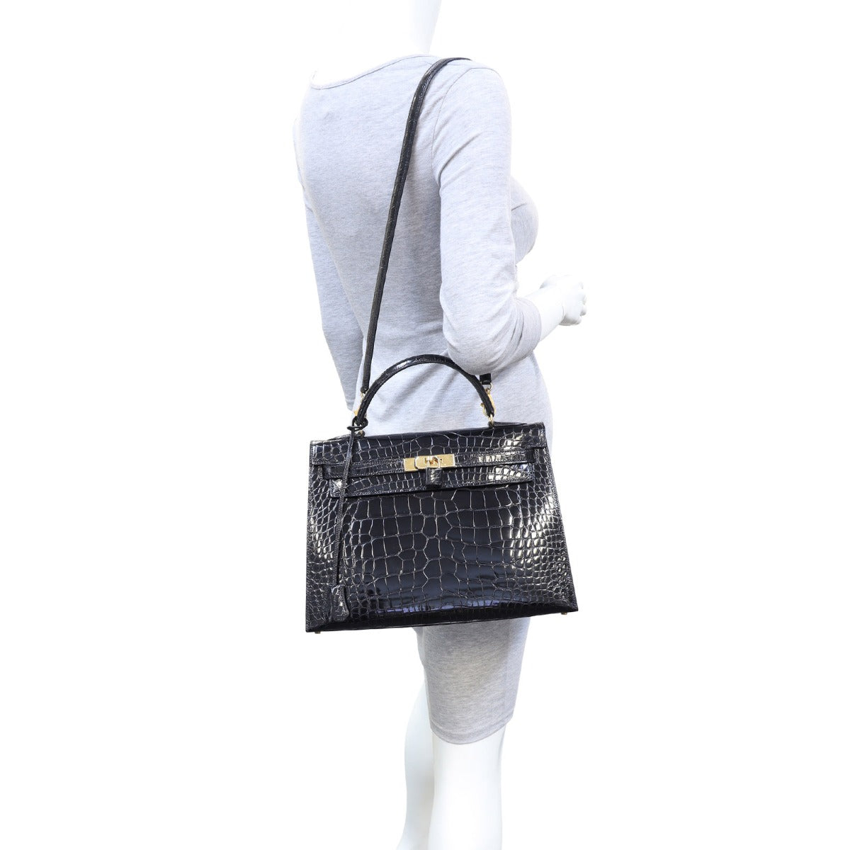 Hermes Kelly 32 Sellier Alligator Mannequin