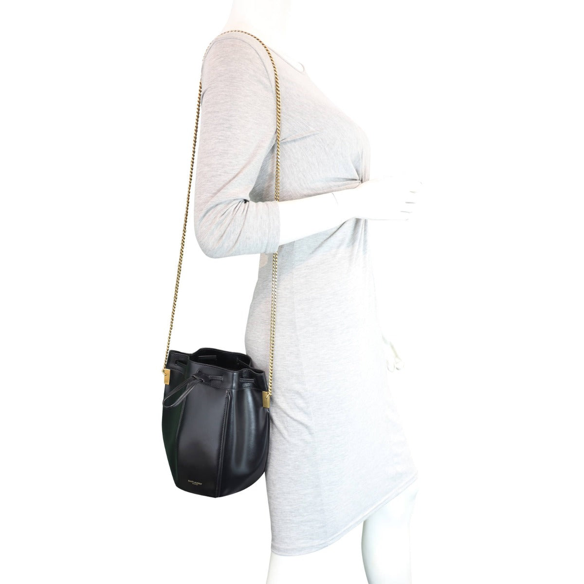 Saint Laurent Talitha Bucket Bag Small Mannequin