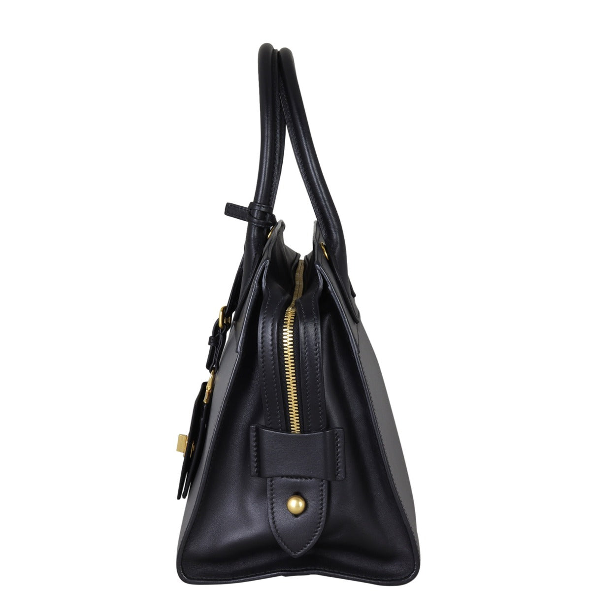 Prada Saffiano City Calf Esplanade Medium (dark grey and black) Side