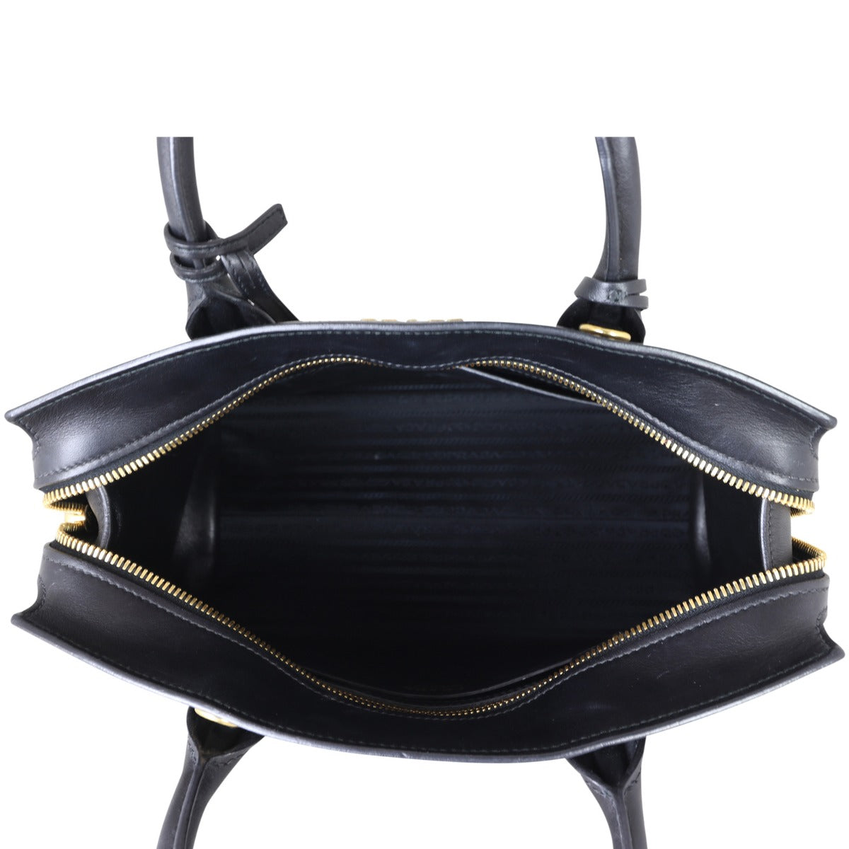 Prada Saffiano City Calf Esplanade Medium (dark grey and black) Whole Interior