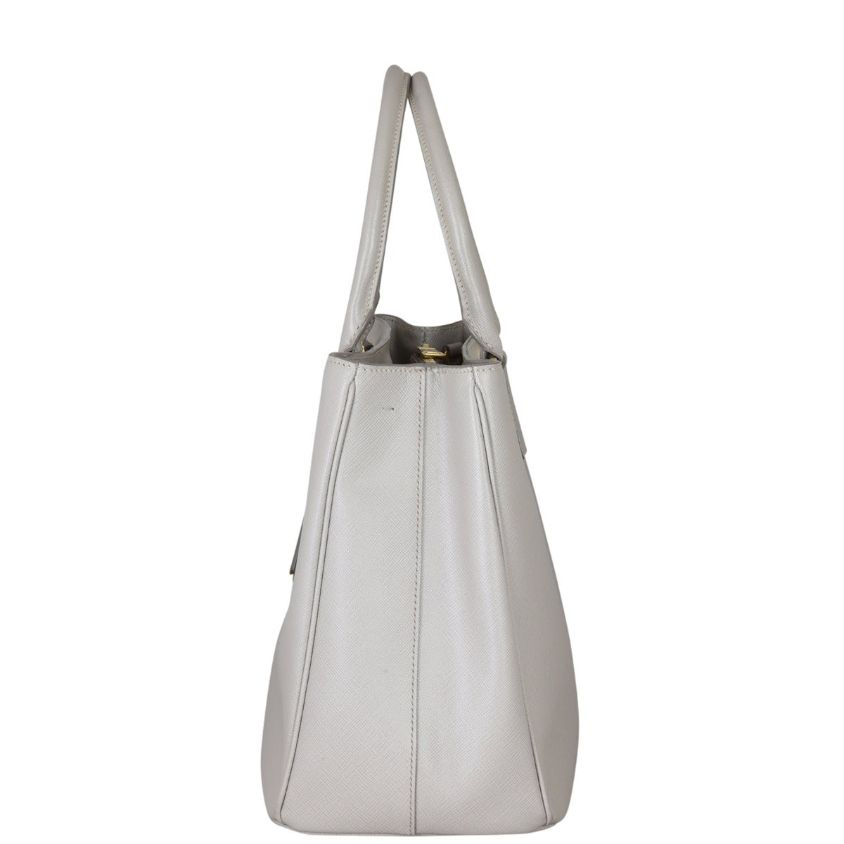 Prada Saffiano Lux Tote Medium (light grey) Side