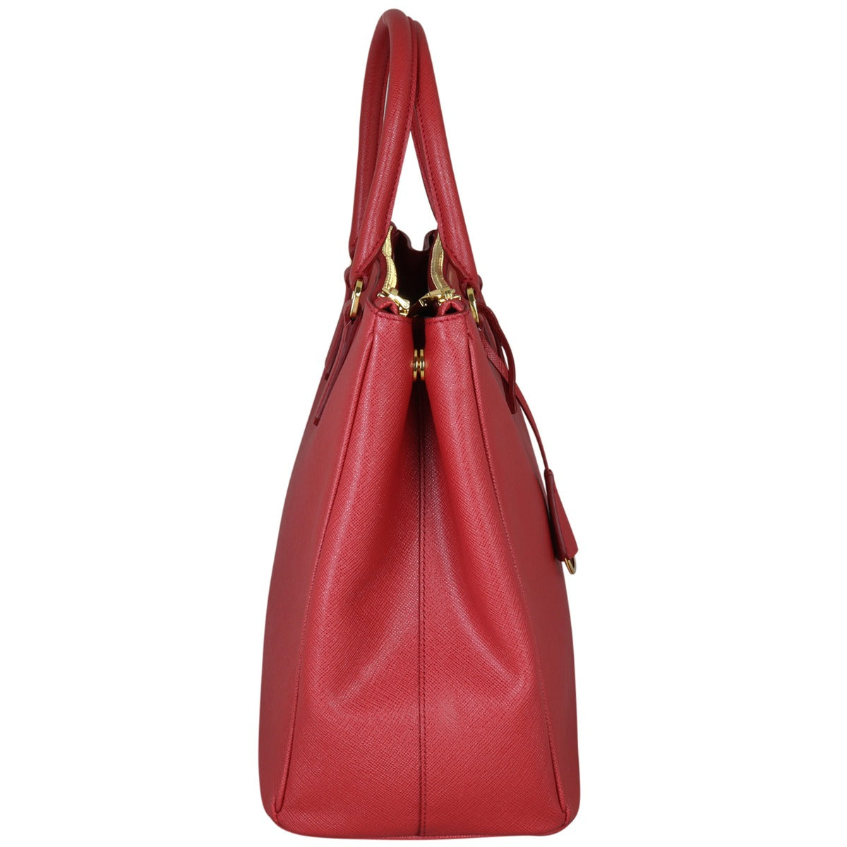 Prada Saffiano Lux Galleria Double Zip Tote Large Side