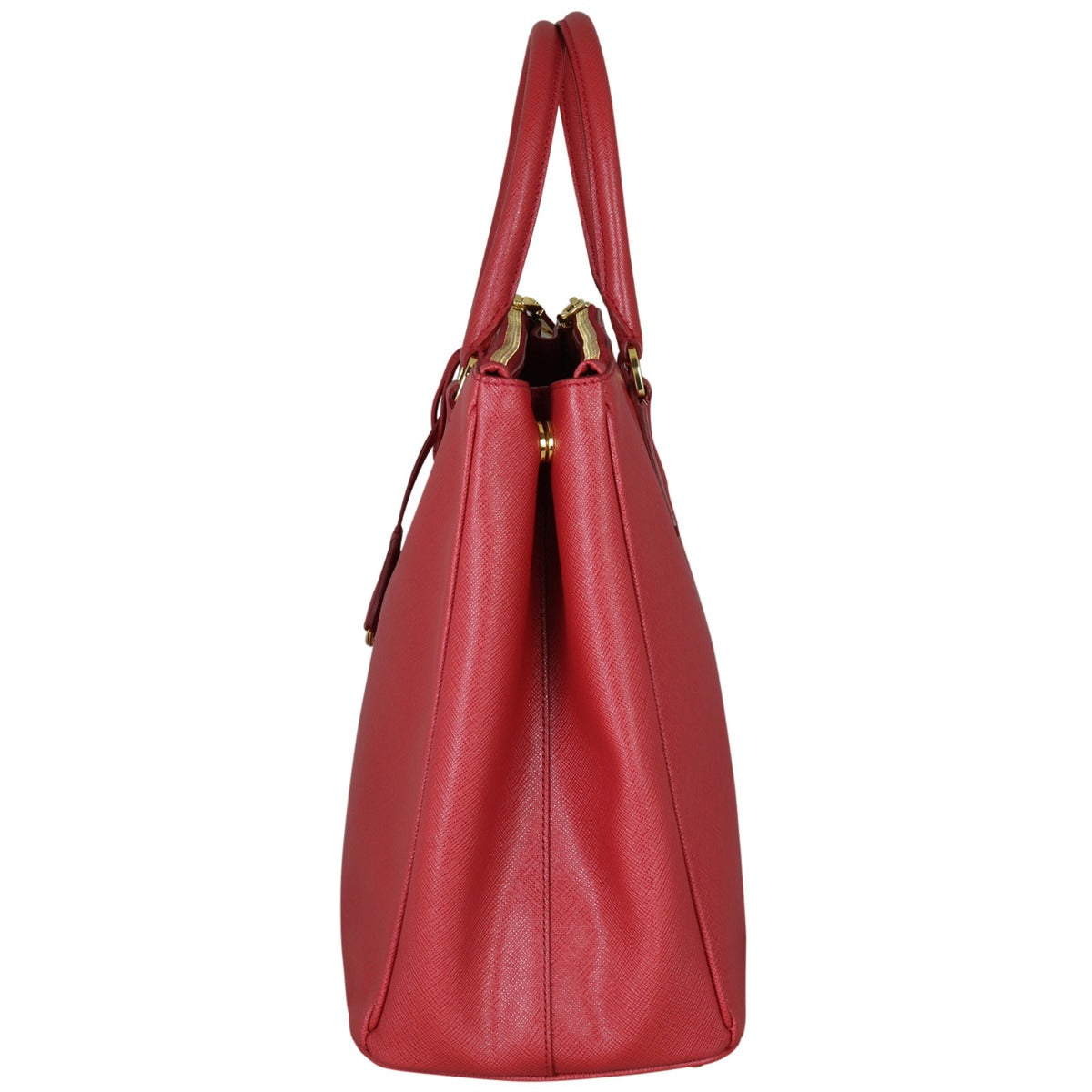 Prada Saffiano Lux Galleria Double Zip Tote Large Side