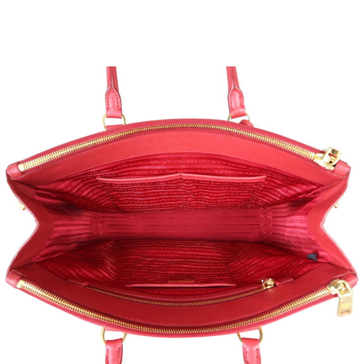 Prada Saffiano Lux Galleria Double Zip Tote Large Whole Interior