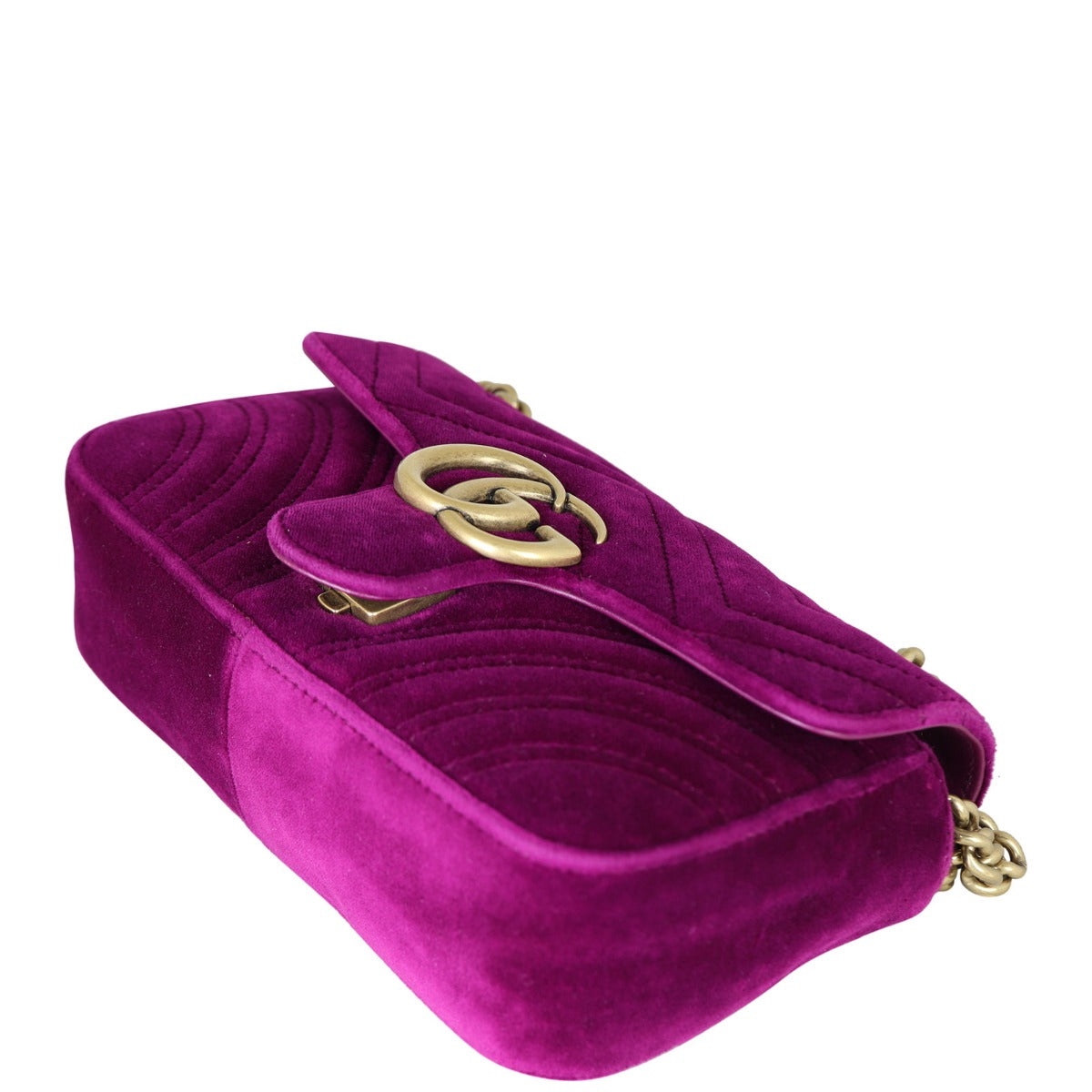 Gucci GG Marmont Mini Velvet Shoulder Bag Corner Distance