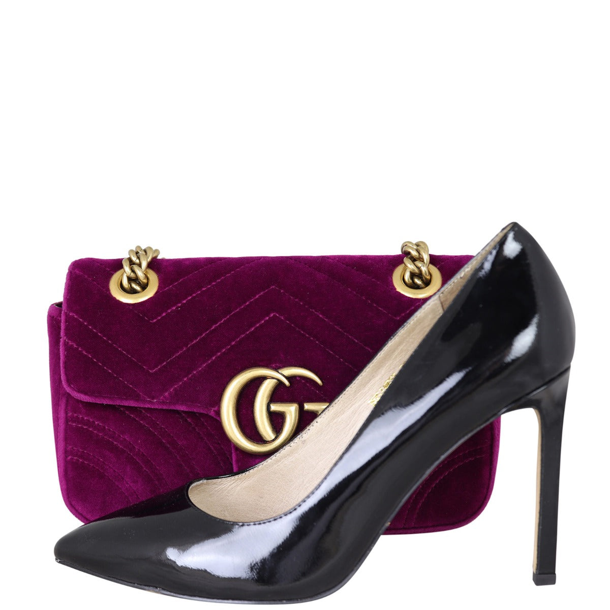 Gucci GG Marmont Mini Velvet Shoulder Bag Shoe