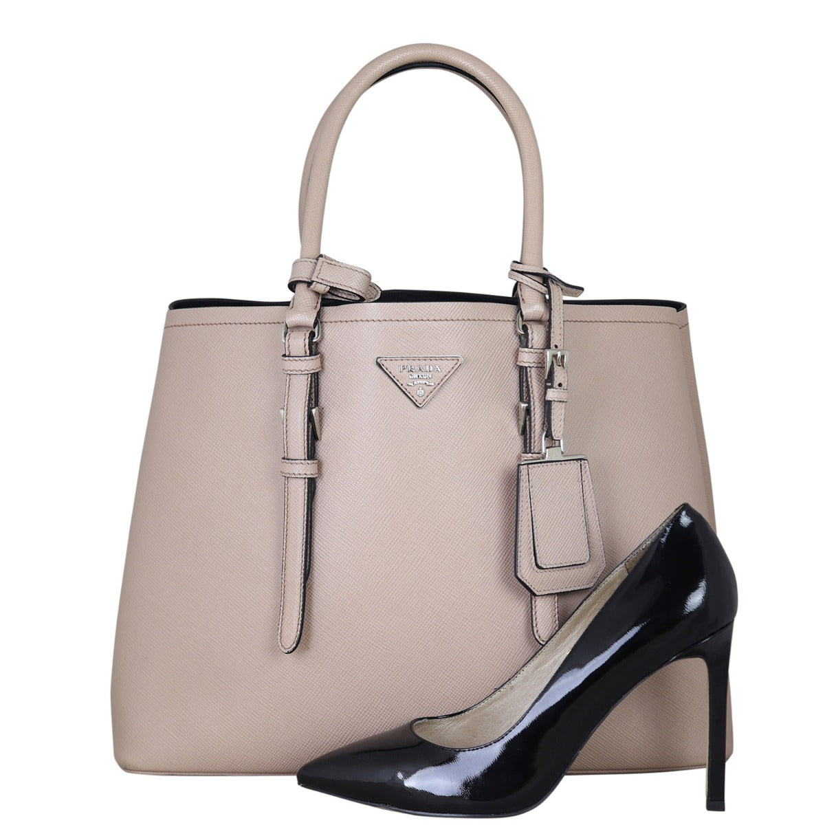 Prada Saffiano Cuir Double Bag Large Shoe
