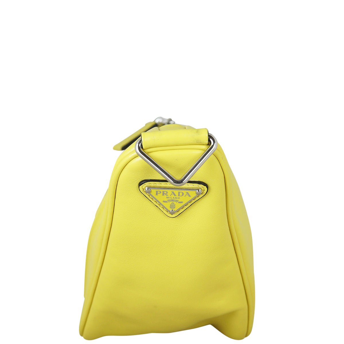 Prada Triangle Leather Shoulder Bag Side