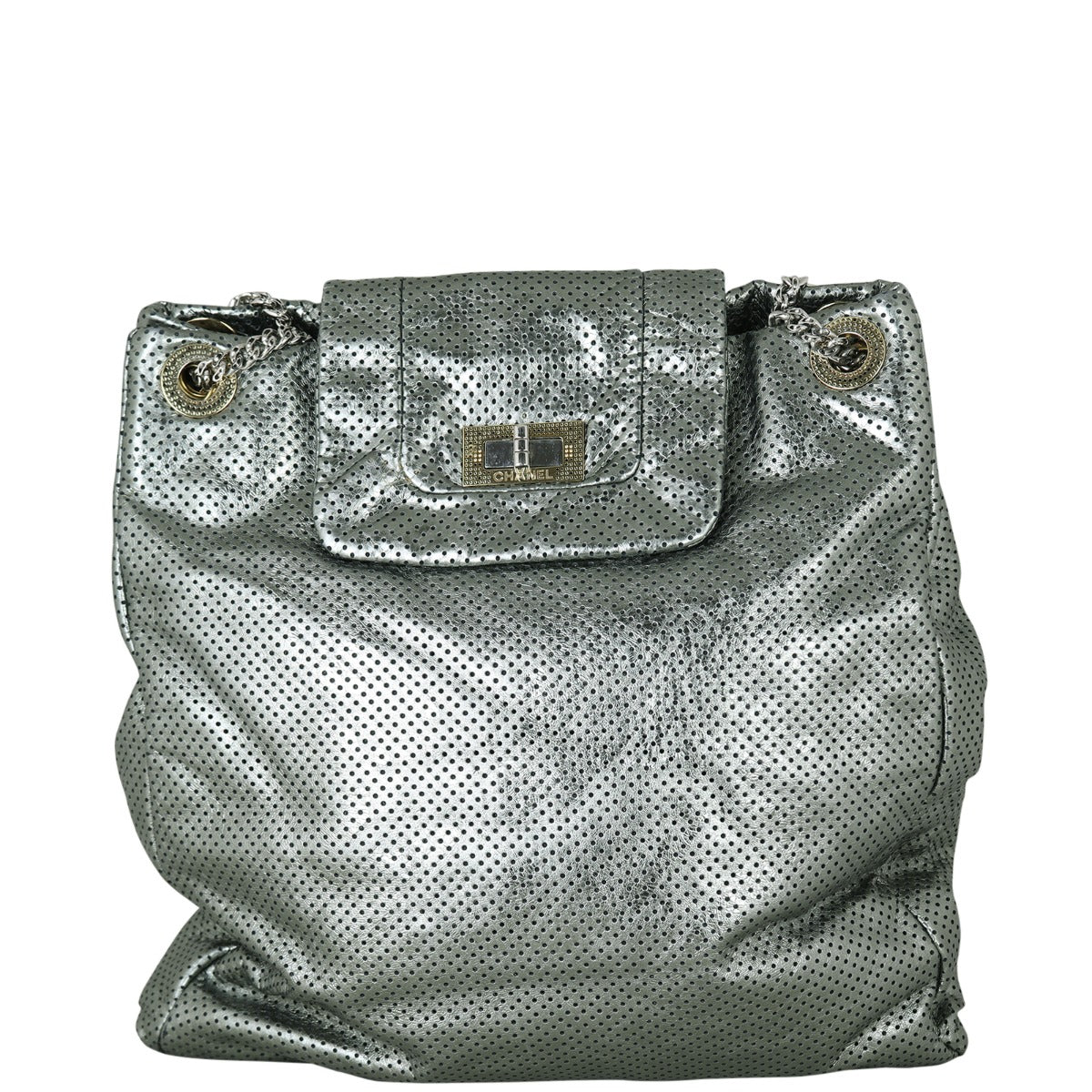 Chanel Perforated Drill Tote Front