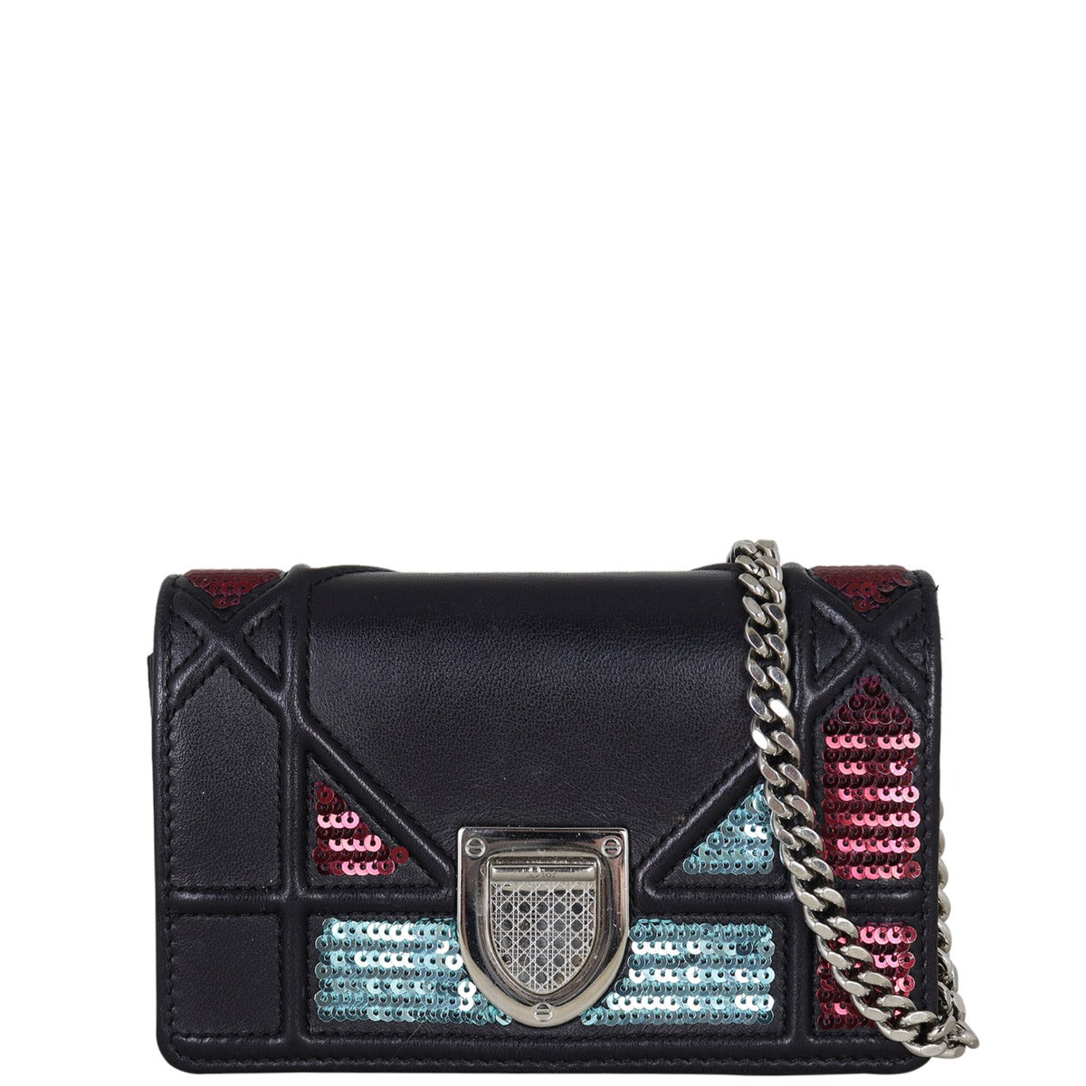Dior Diorama Mini Sequin Front With Chain