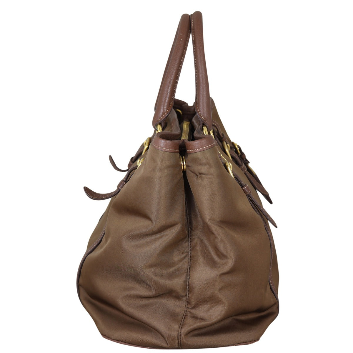 Prada Tessuto Vitello Daino Tote Side