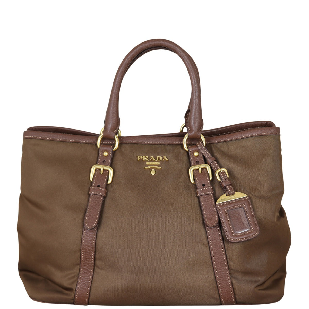 Prada Tessuto Vitello Daino Tote Front