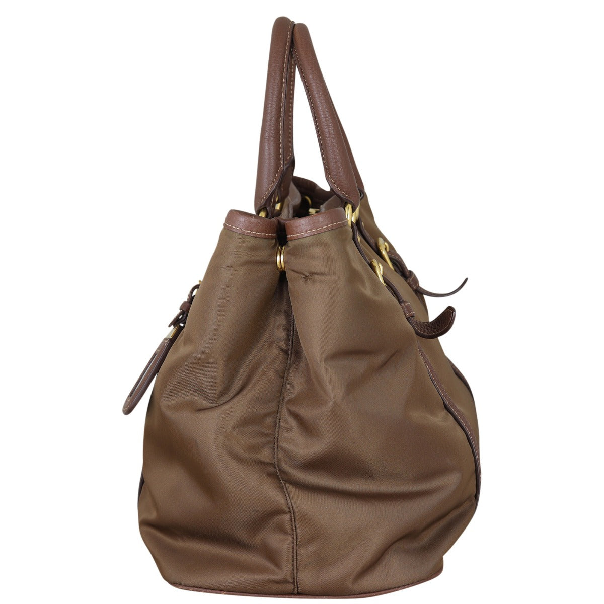 Prada Tessuto Vitello Daino Tote Side