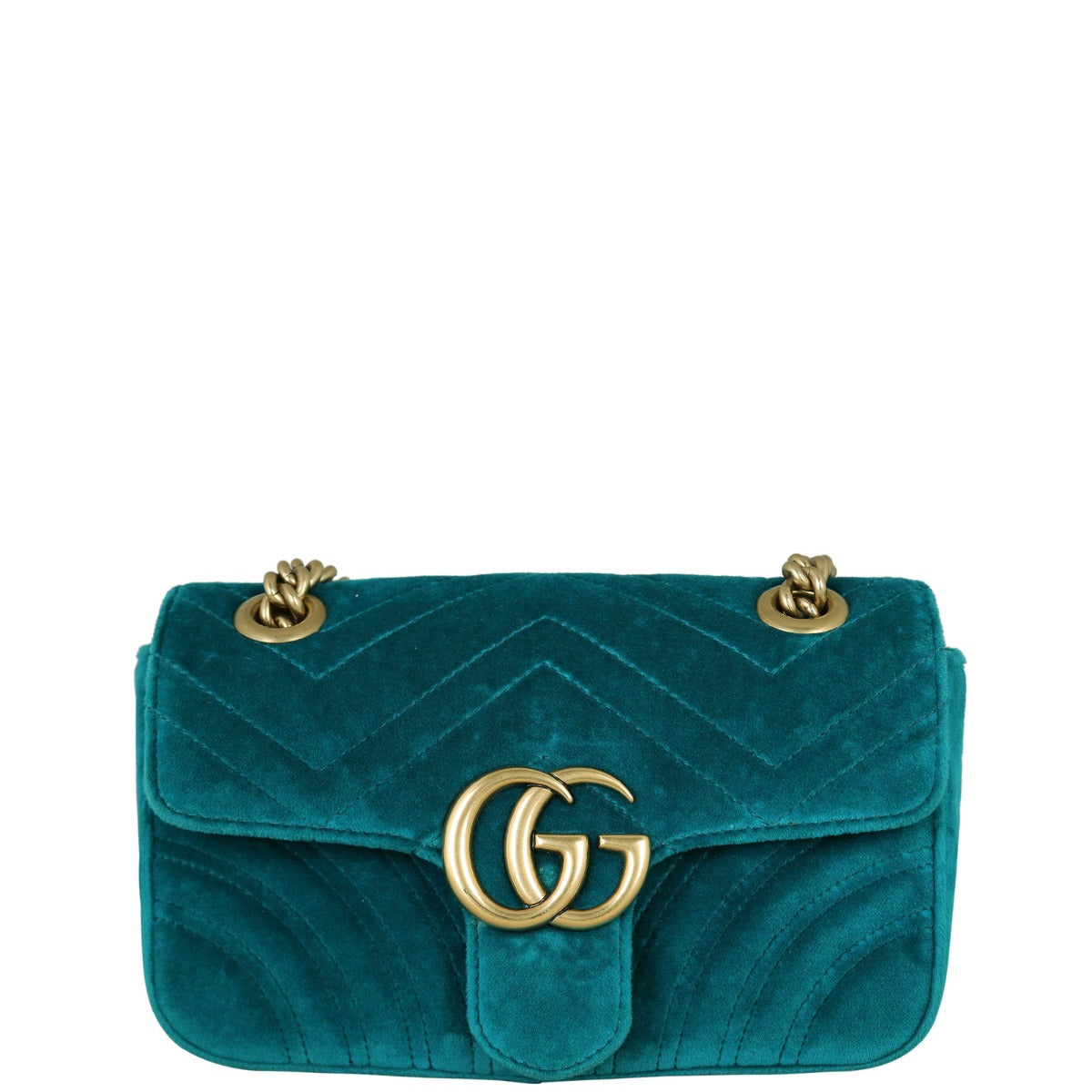 Gucci GG Marmont Mini Velvet Shoulder Bag Front