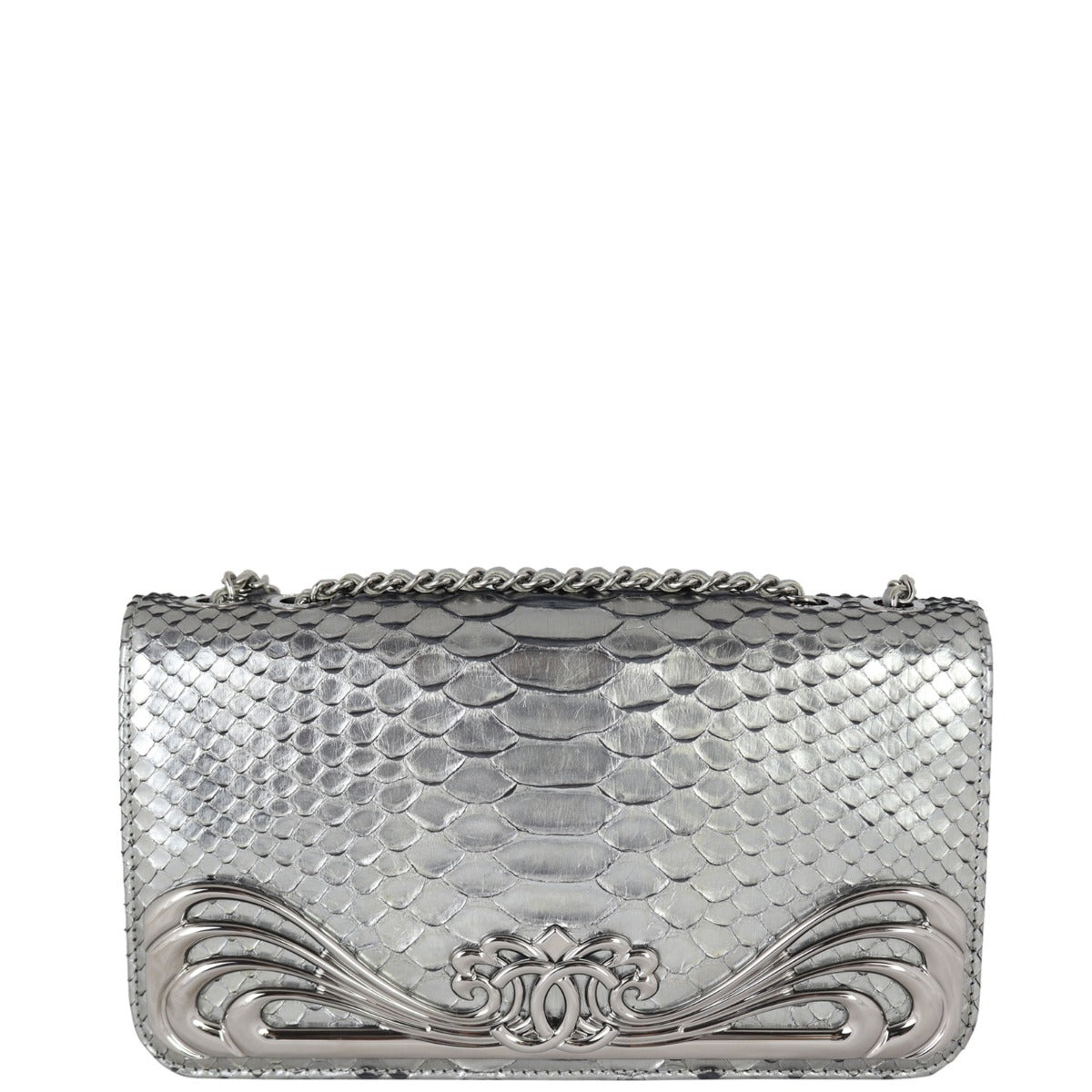 Chanel Python Clutch on Chain Front