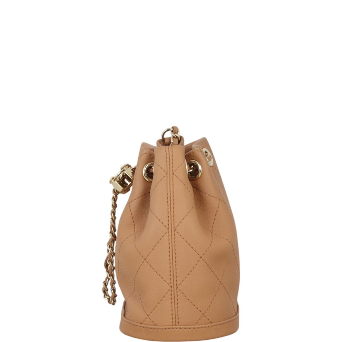 Chanel Quilted CC Drawstring Mini Bucket Bag