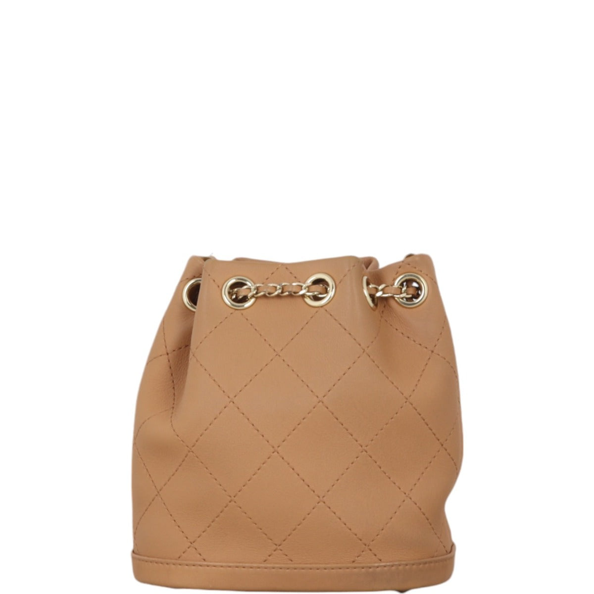 Chanel Quilted CC Drawstring Mini Bucket Bag