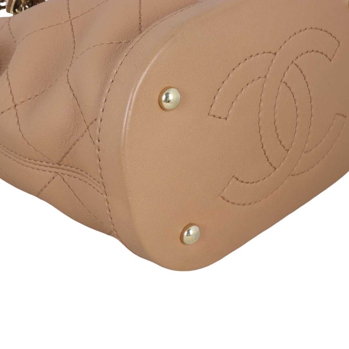 Chanel Quilted CC Drawstring Mini Bucket Bag