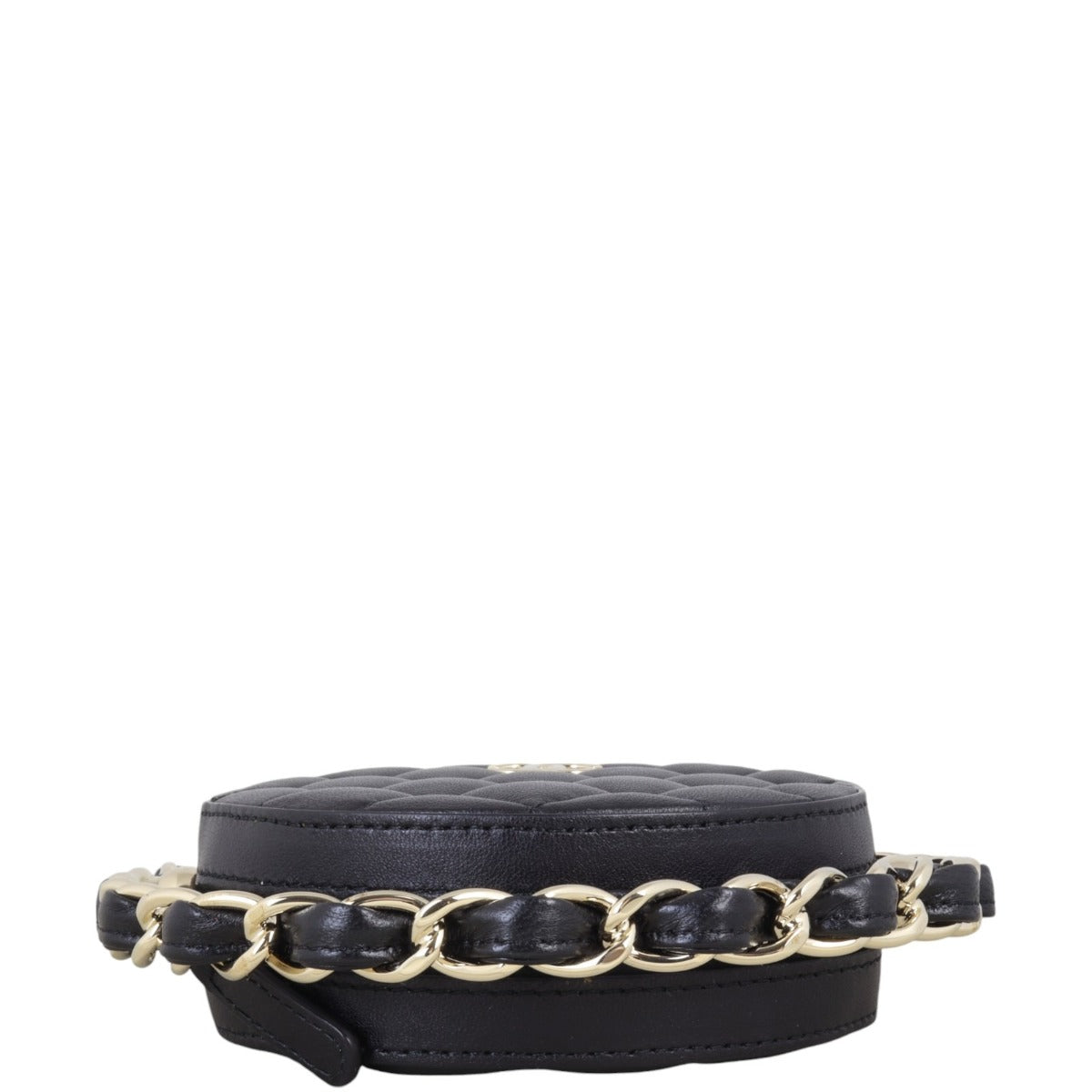 Chanel Frame Chain Around Quilted Round Mini Clutch
