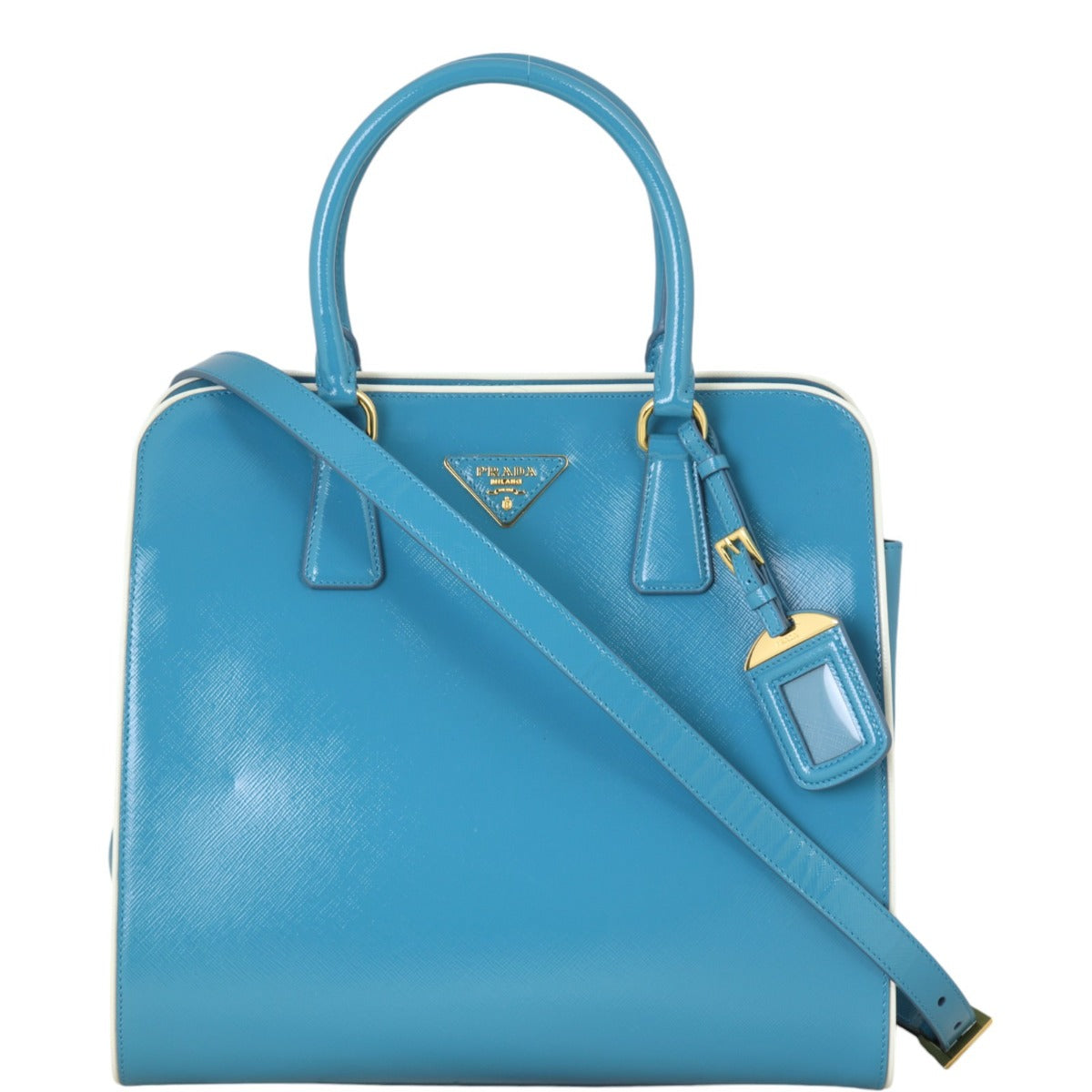 Prada Saffiano Vernice Pyramid Tote