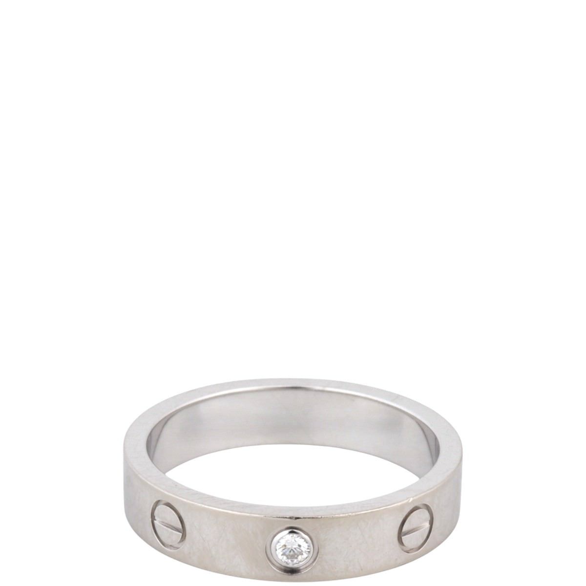 Cartier Love Wedding Band 18k White Gold 1 Diamond