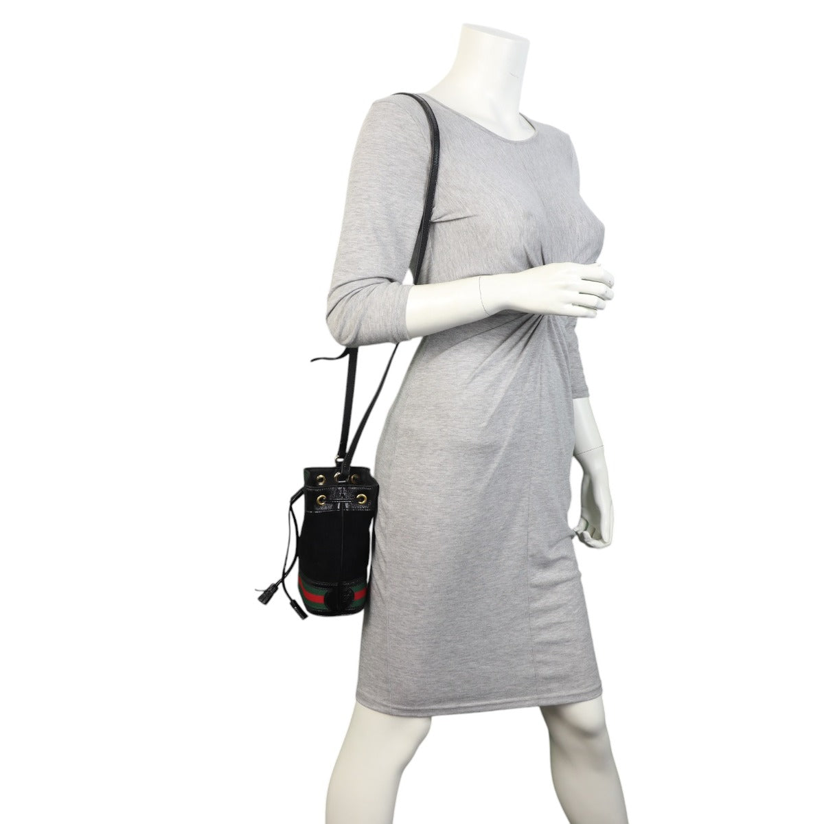 Gucci Ophidia Suede Bucket Bag Mini