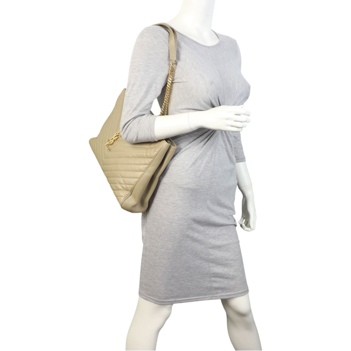 Saint Laurent Chevron Shopping Tote