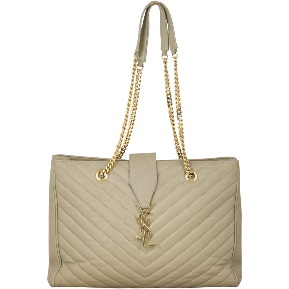 Saint Laurent Chevron Shopping Tote