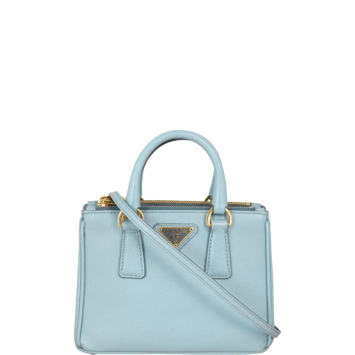 Prada Saffiano Lux Galleria Double Zip Tote Micro