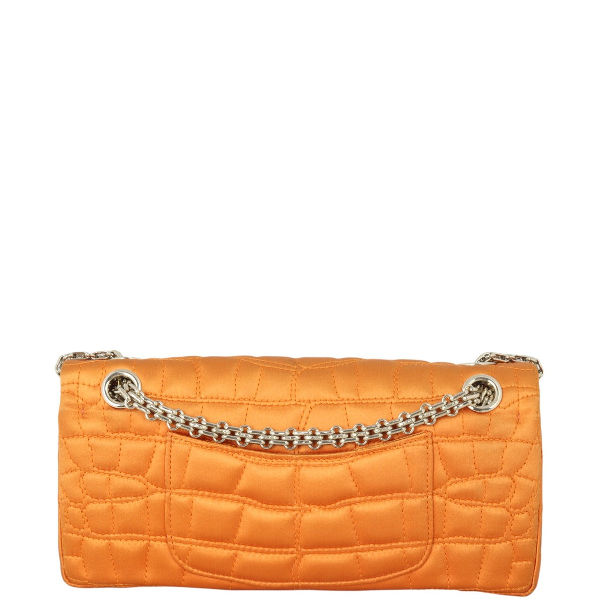 Chanel 2.55 Reissue East West Double Flap Bag Satin Croc-Effect