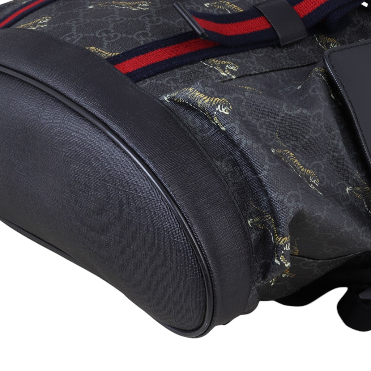 Gucci GG Supreme Double Buckle Backpack