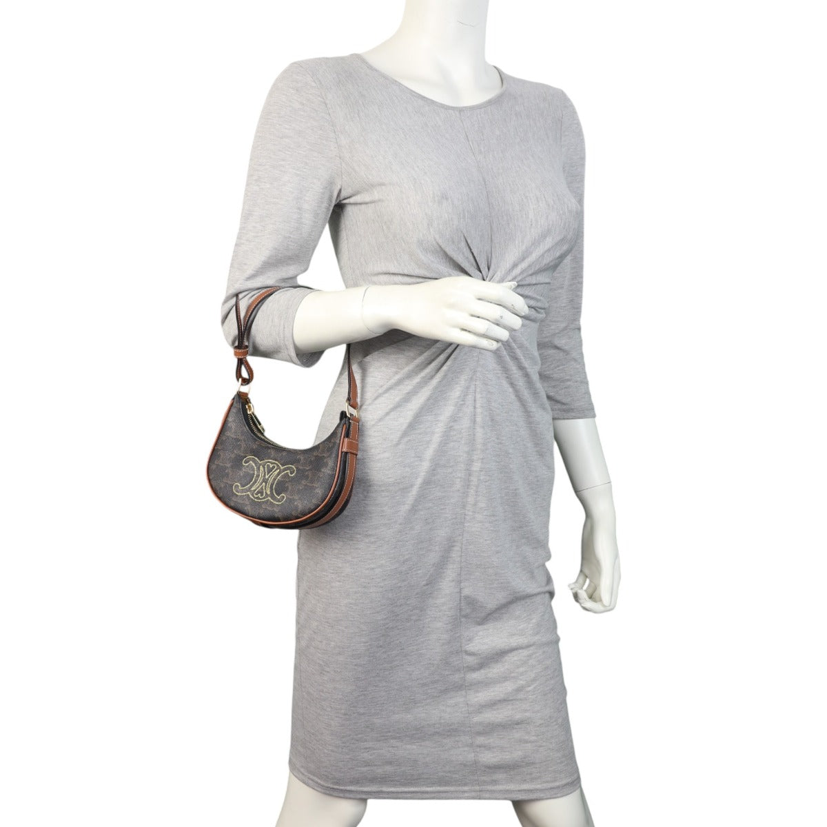 Celine Ava Triomphe Hobo Embroidered Mini