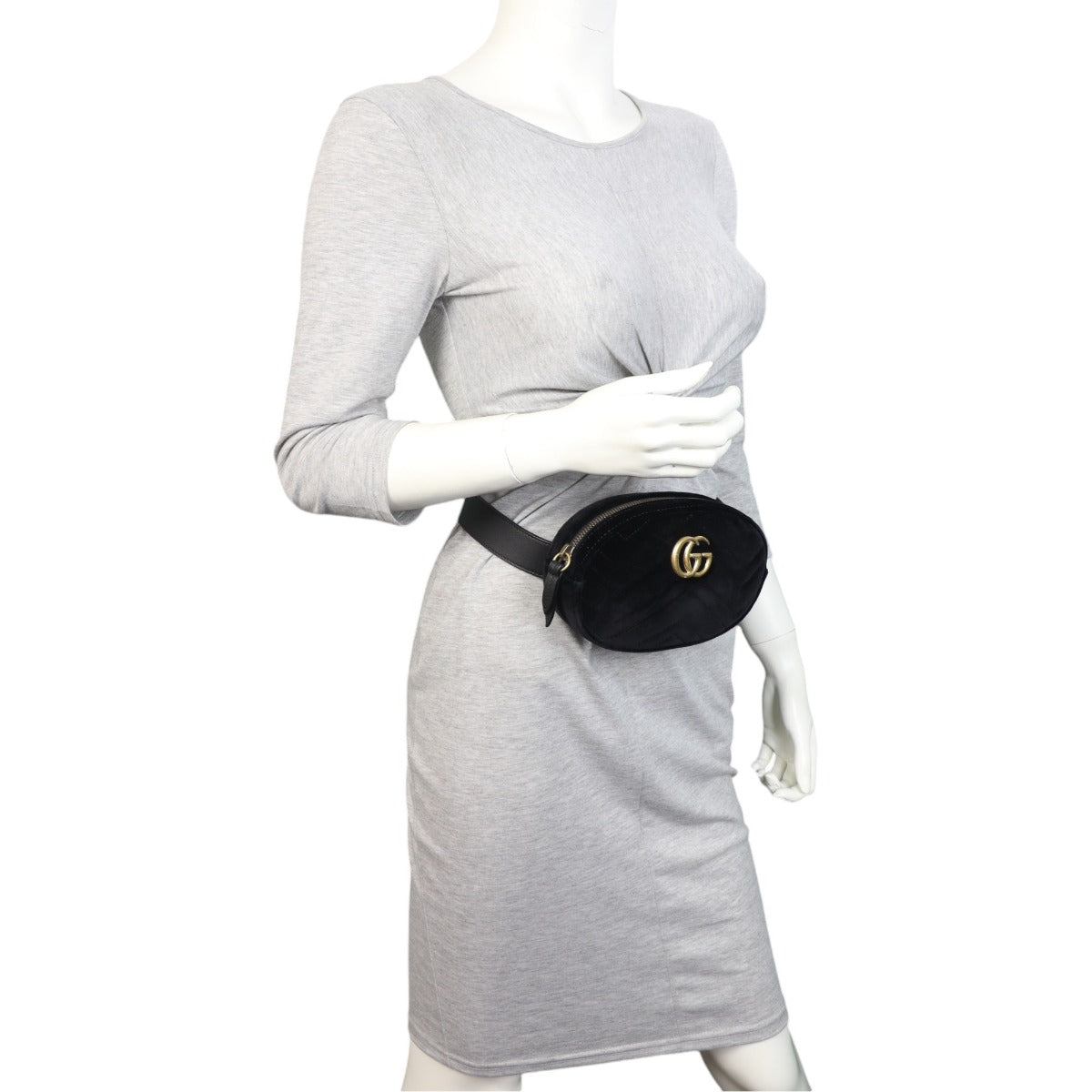 Gucci GG Marmont Matelasse Velvet Belt Bag