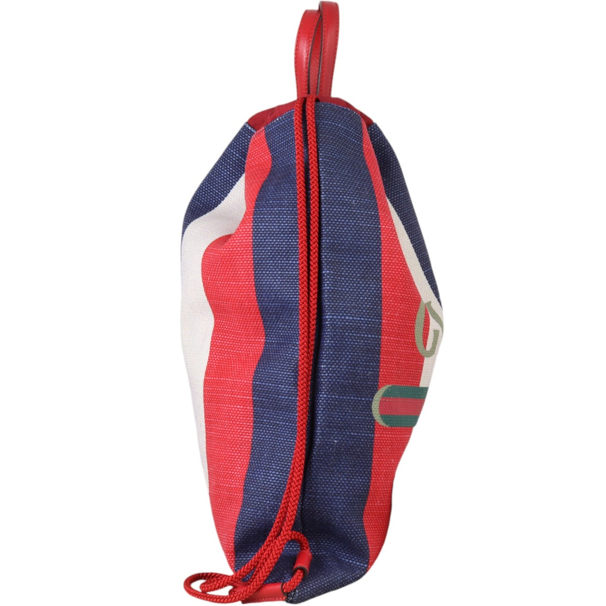 Gucci Logo Striped Drawstring Backpack