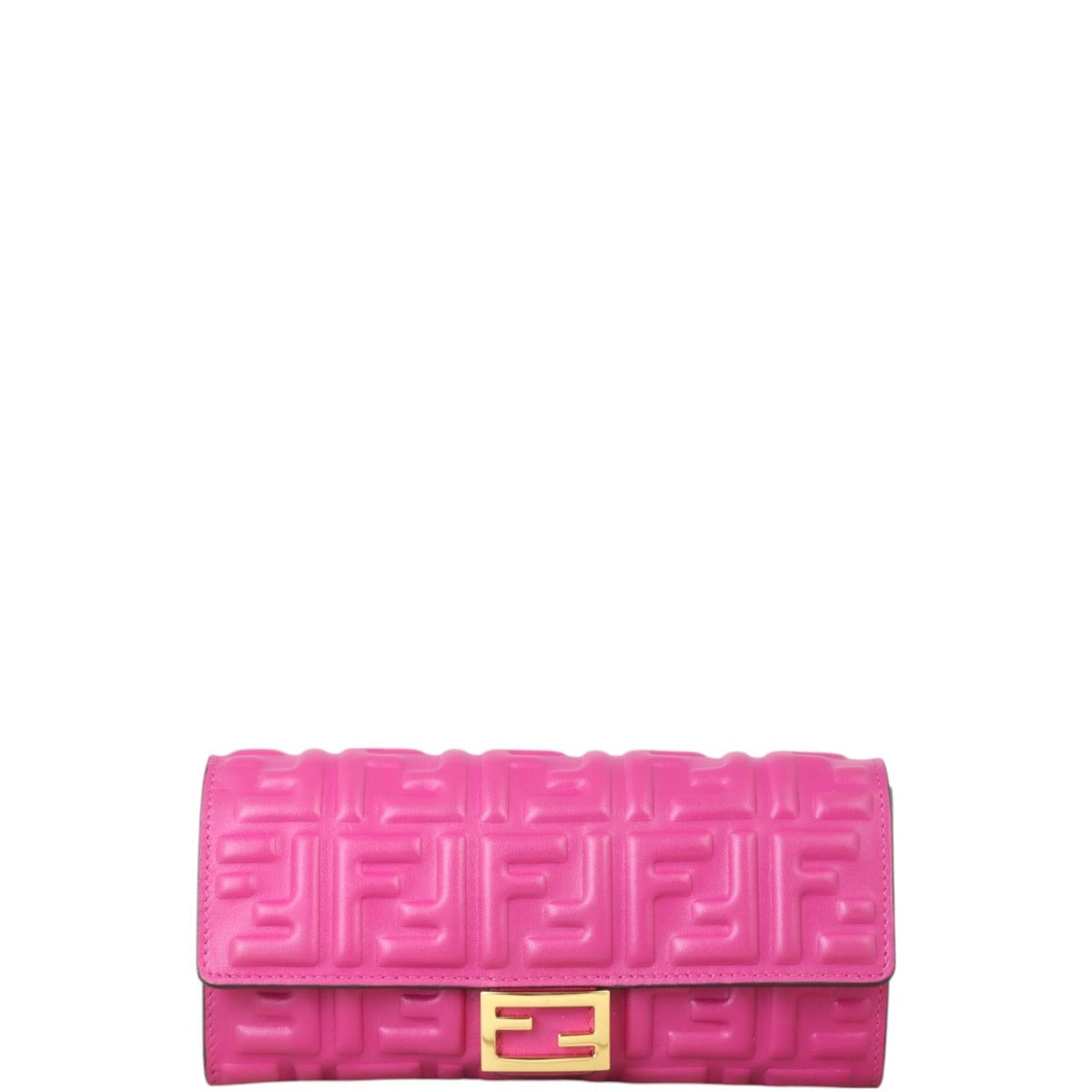 Fendi Baguette FF Embossed Wallet on Chain