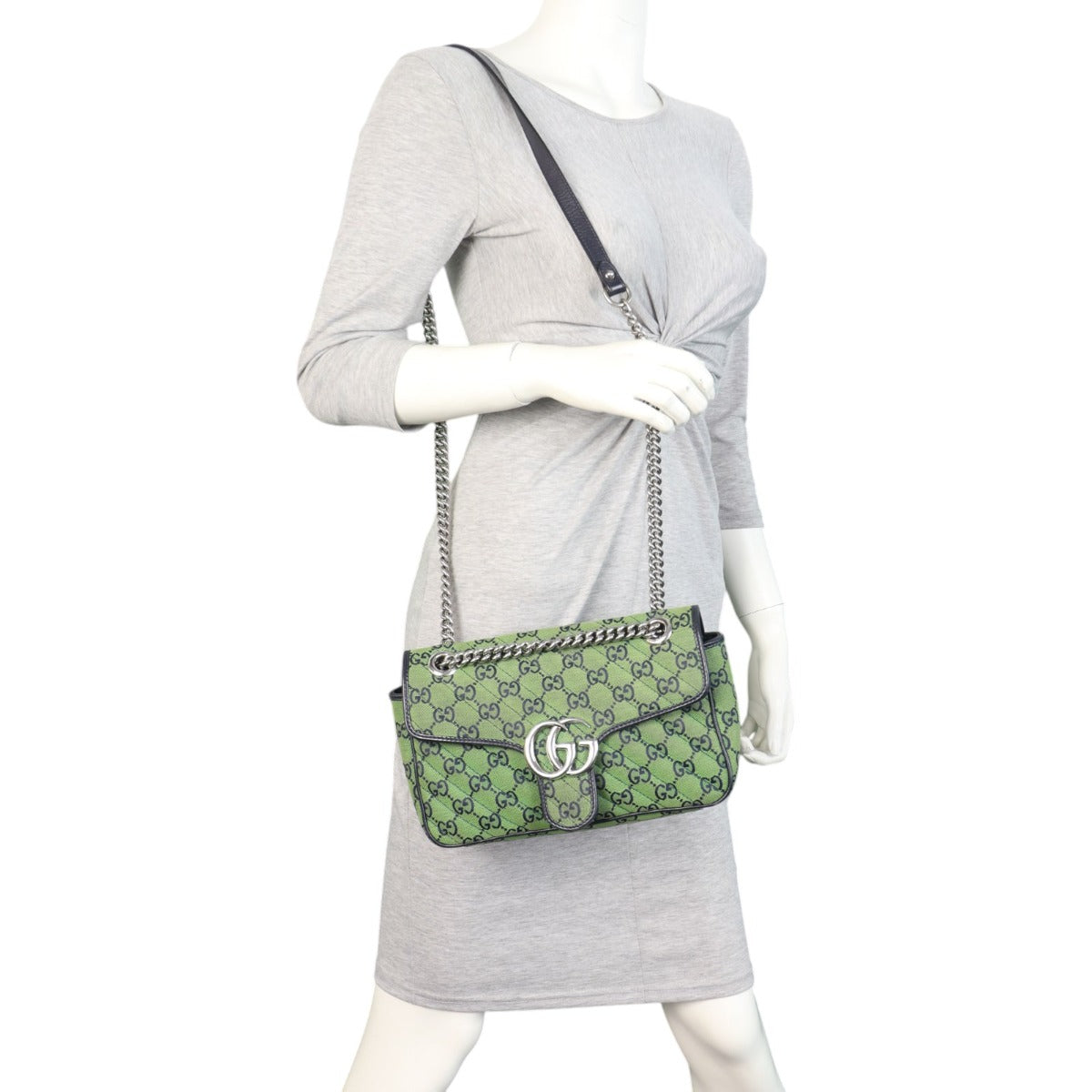 Gucci GG Canvas Marmont Diagonal Small Shoulder Bag