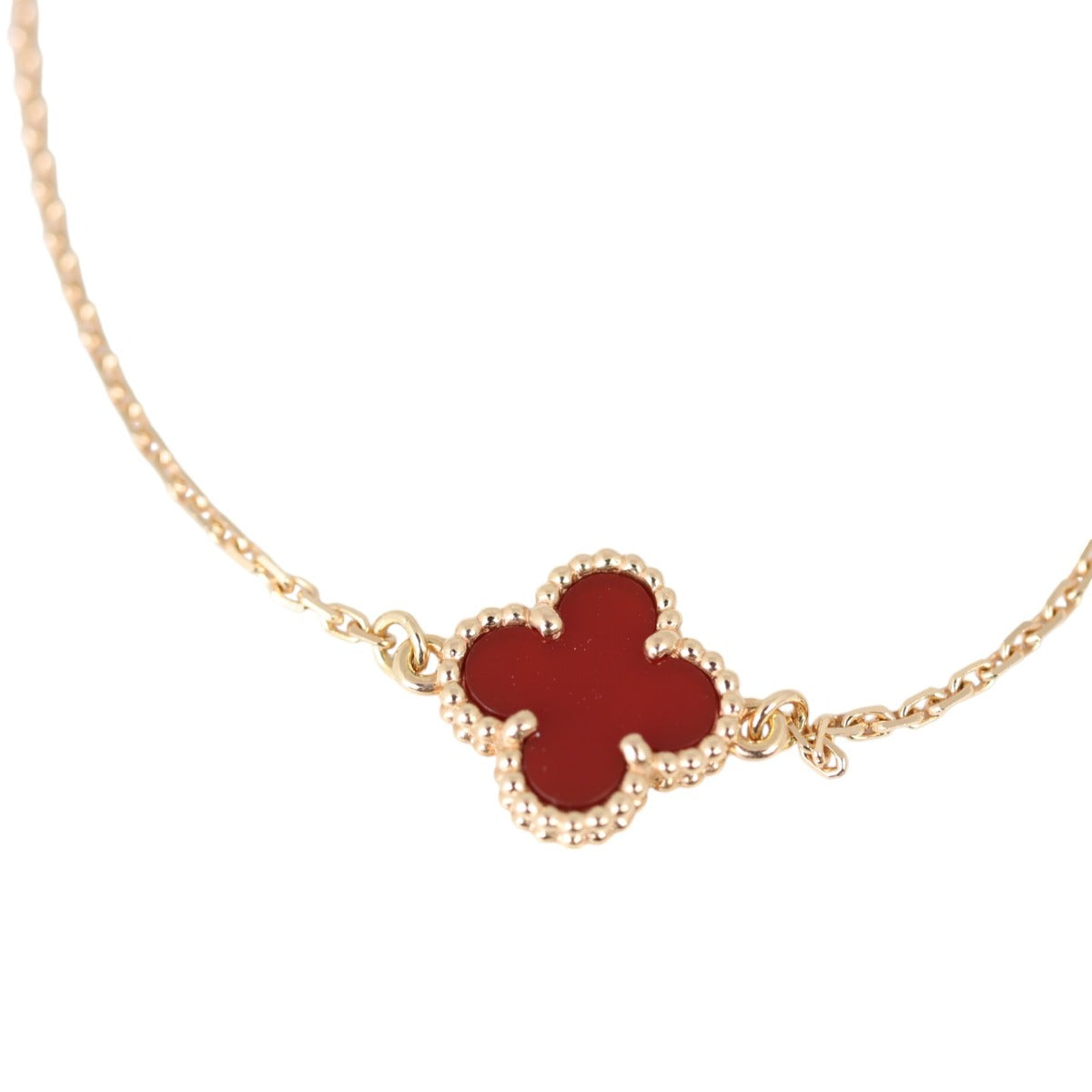 Van Cleef & Arpels Sweet Alhambra 1 Motif Carnelian Bracelet