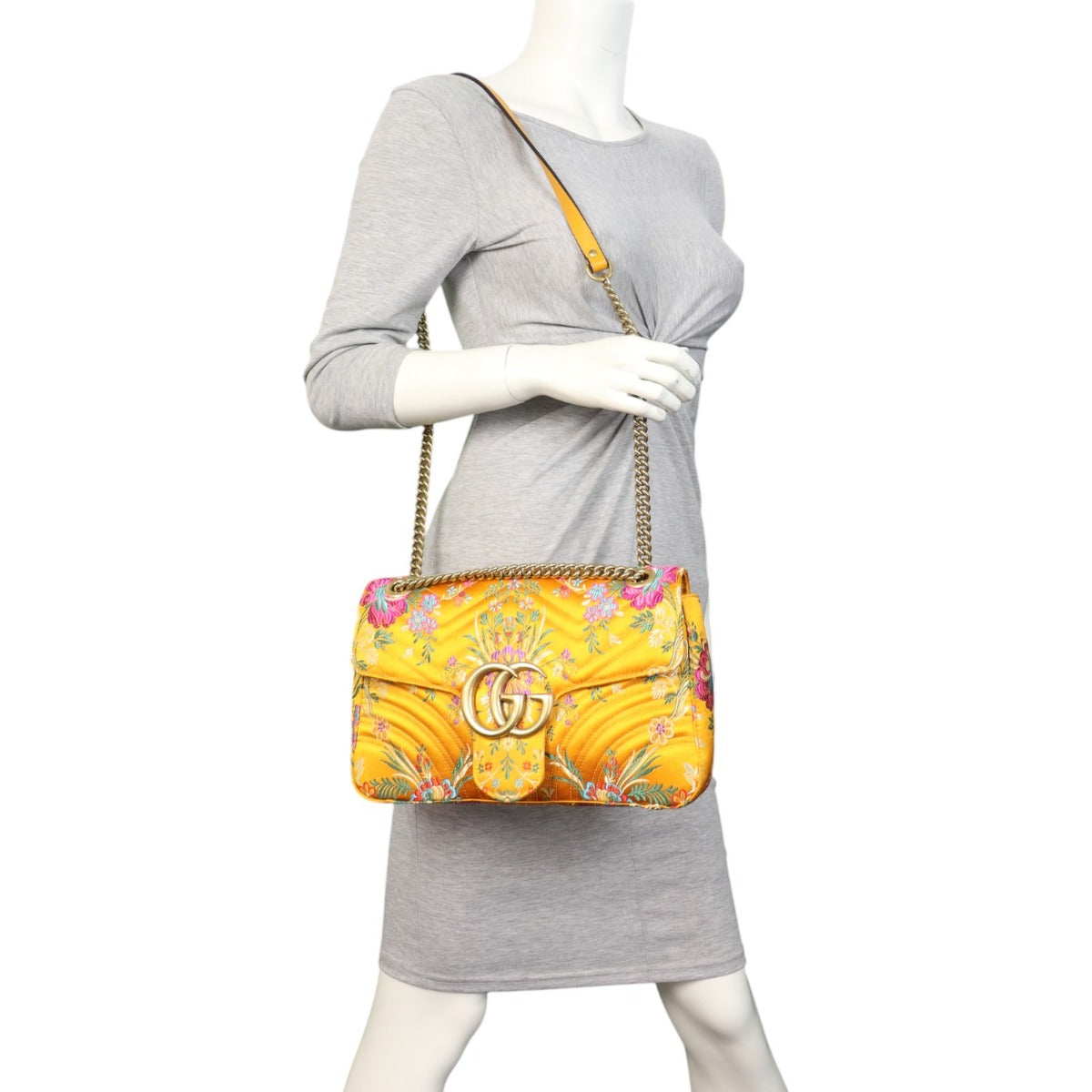 Gucci GG Marmont Matelasse Medium Shoulder Bag Floral