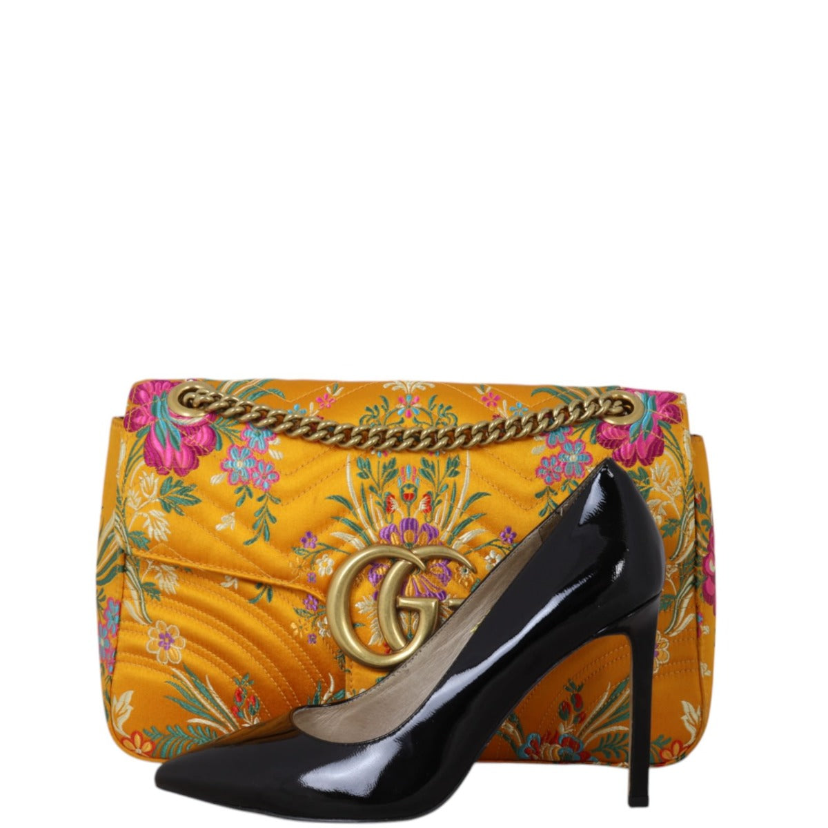 Gucci GG Marmont Matelasse Medium Shoulder Bag Floral