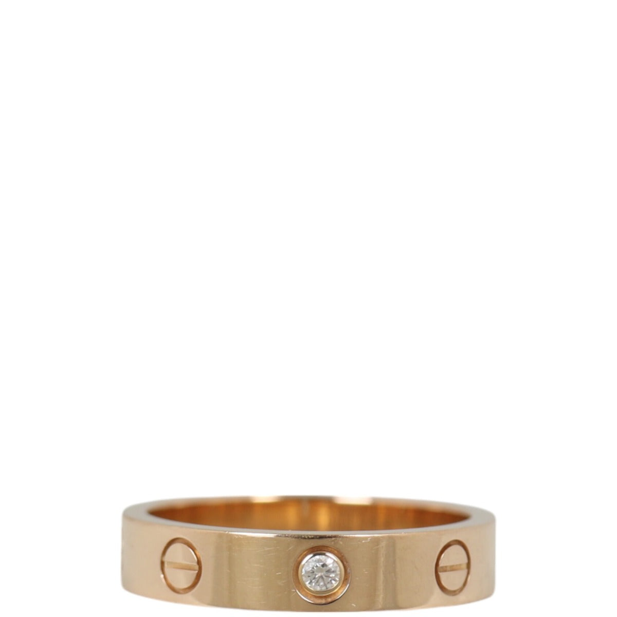 Cartier Love Wedding Band 18k Rose Gold 1 Diamond