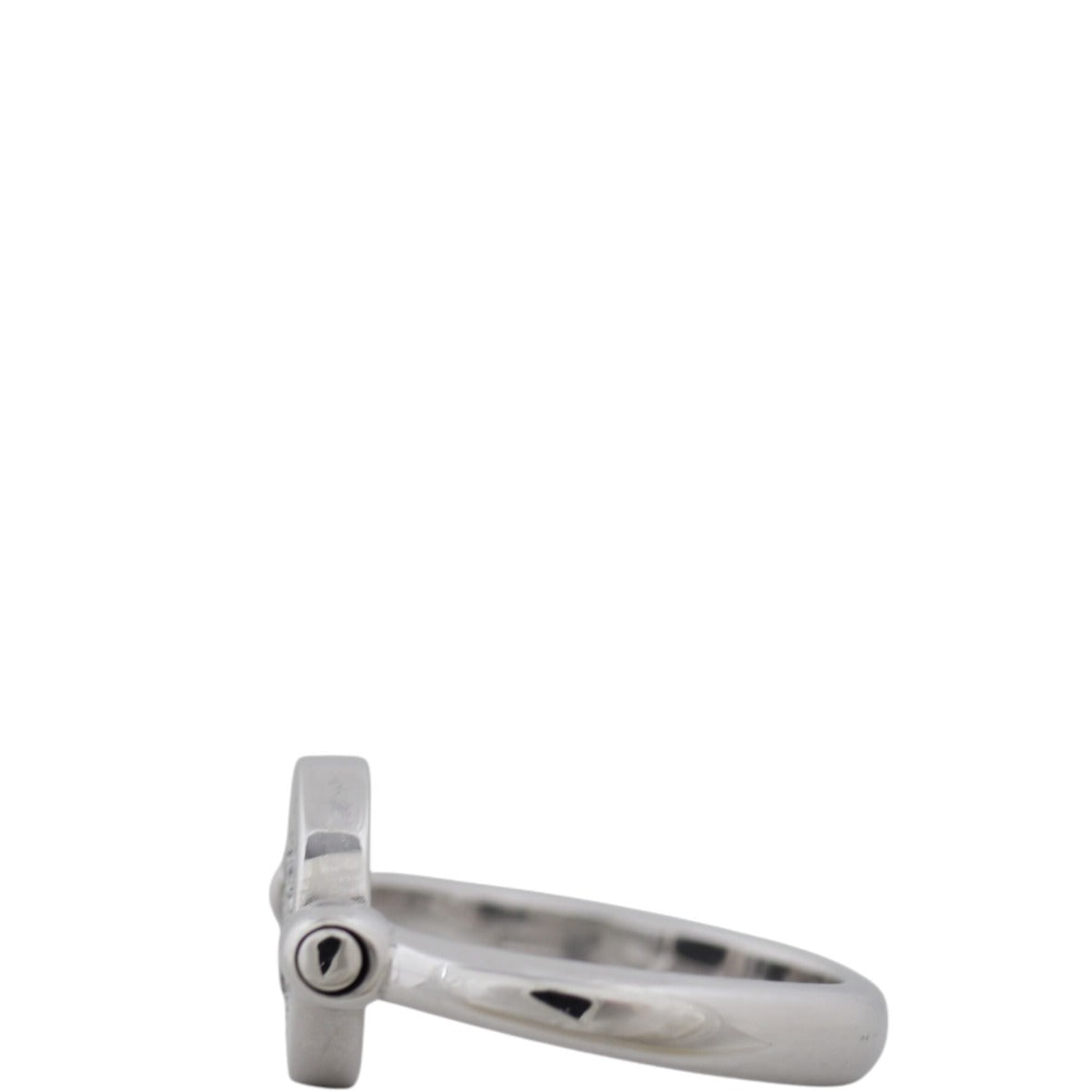 Bvlgari Flip 18k White Gold Onyx and Diamond Ring