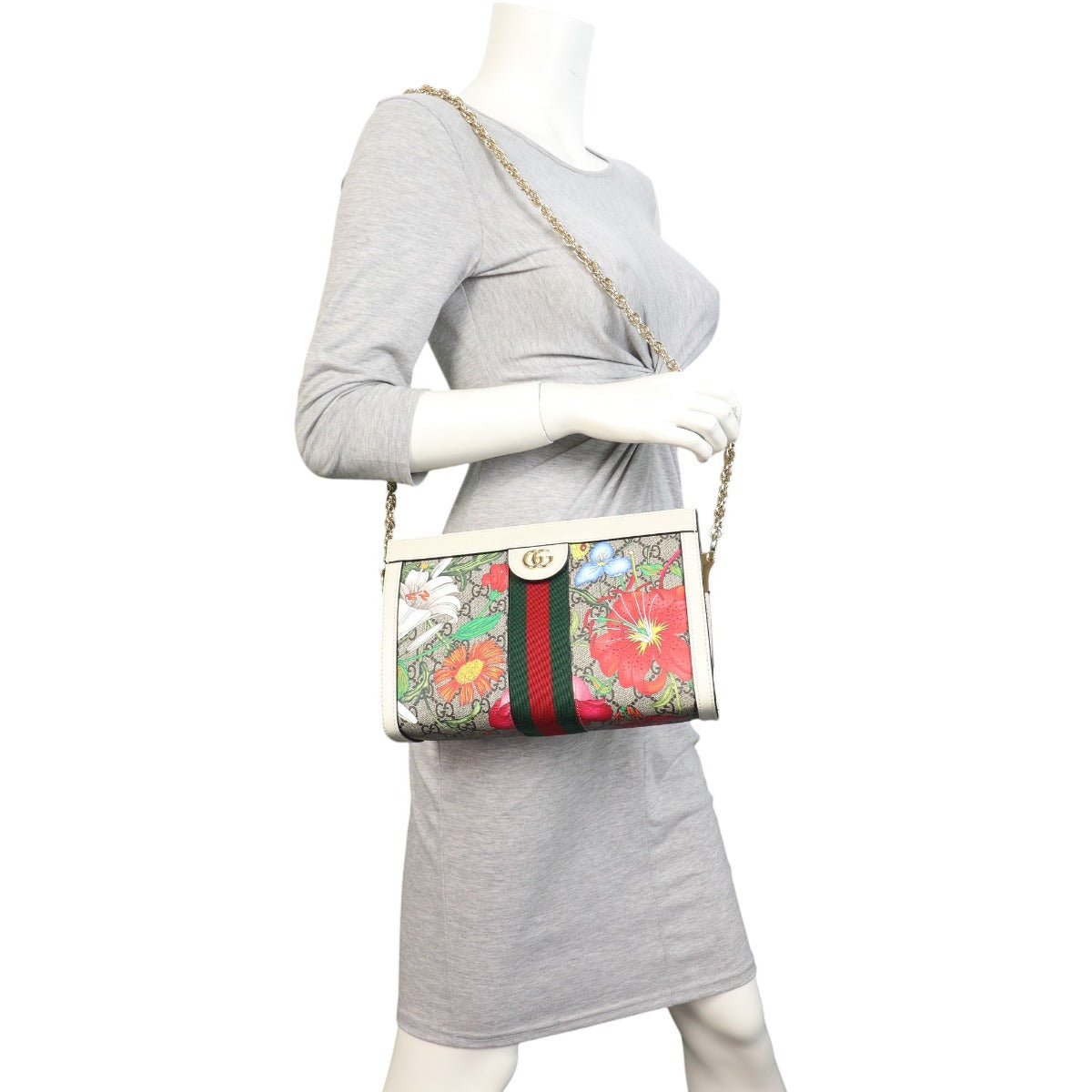 Gucci Ophidia GG Supreme Flora Small Shoulder Bag