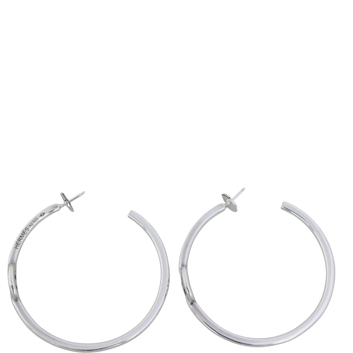 Hermes Chaine d'Ancre Enchainee Sterling Silver Hoop Earrings