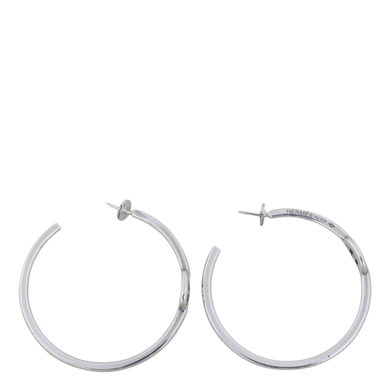 Hermes Chaine d'Ancre Enchainee Sterling Silver Hoop Earrings