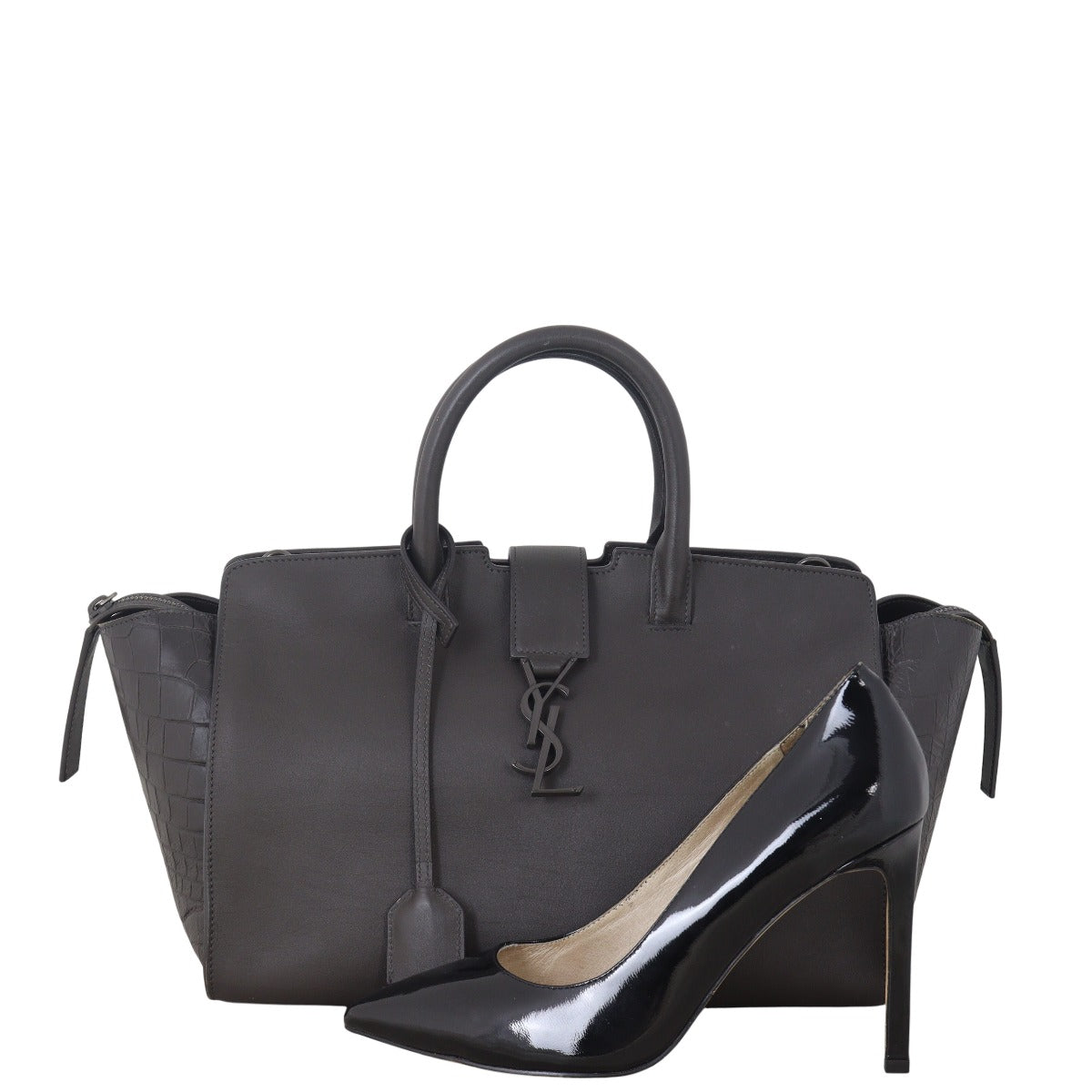 Saint Laurent Downtown Cabas Croc-Embossed