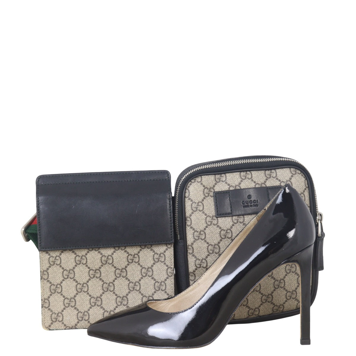 Gucci GG Supreme Double Pocket Belt Bag